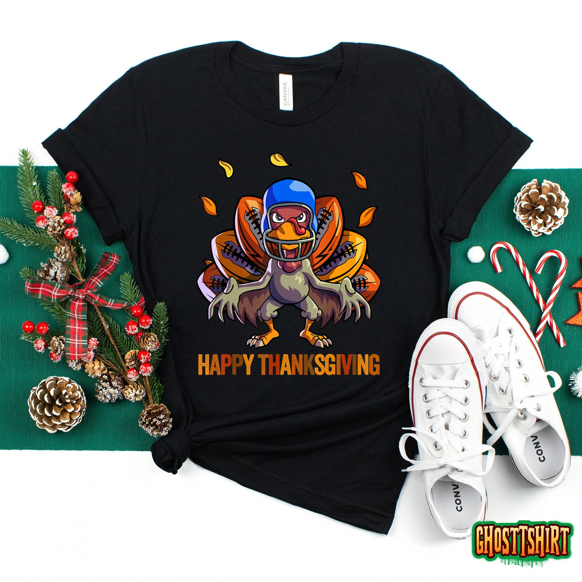 Football Turkey Thanksgiving Shirt Men Boys Football Turkey Sweatshirt