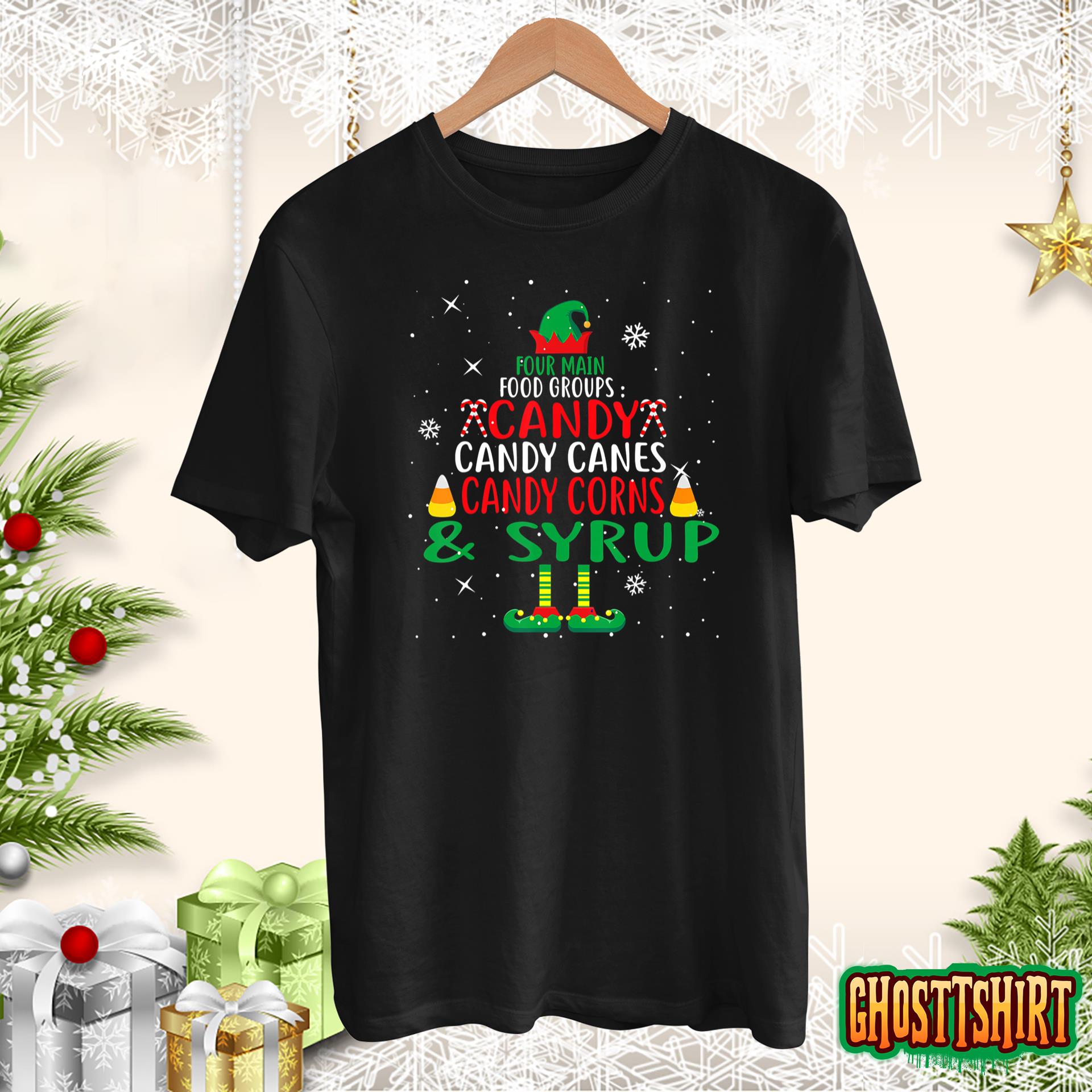 Four Main Food Groups Elf Buddy Christmas Pajama Xmas Gifts Sweatshirt