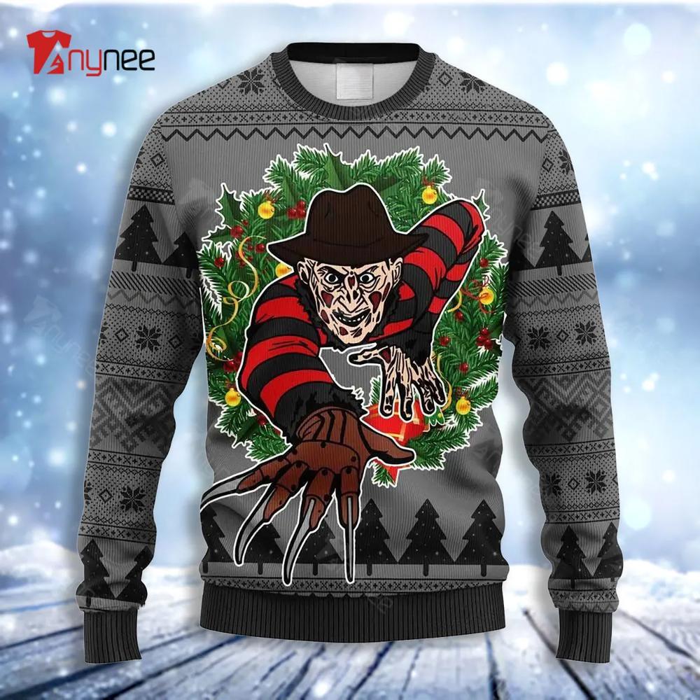 Freddy Krueger Halloween Ugly Christmas Sweater- Best Christmas Gifts 2023