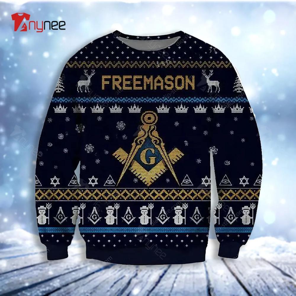 Freemasonry Deer Womens Ugly Christmas Sweater- Best Christmas Gifts 2023