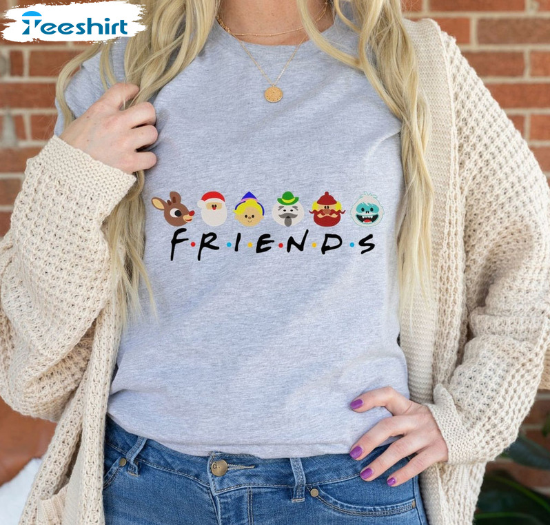 Friends Christmas Shirt, Christmas Characters Friends Short Sleeve Tee Tops