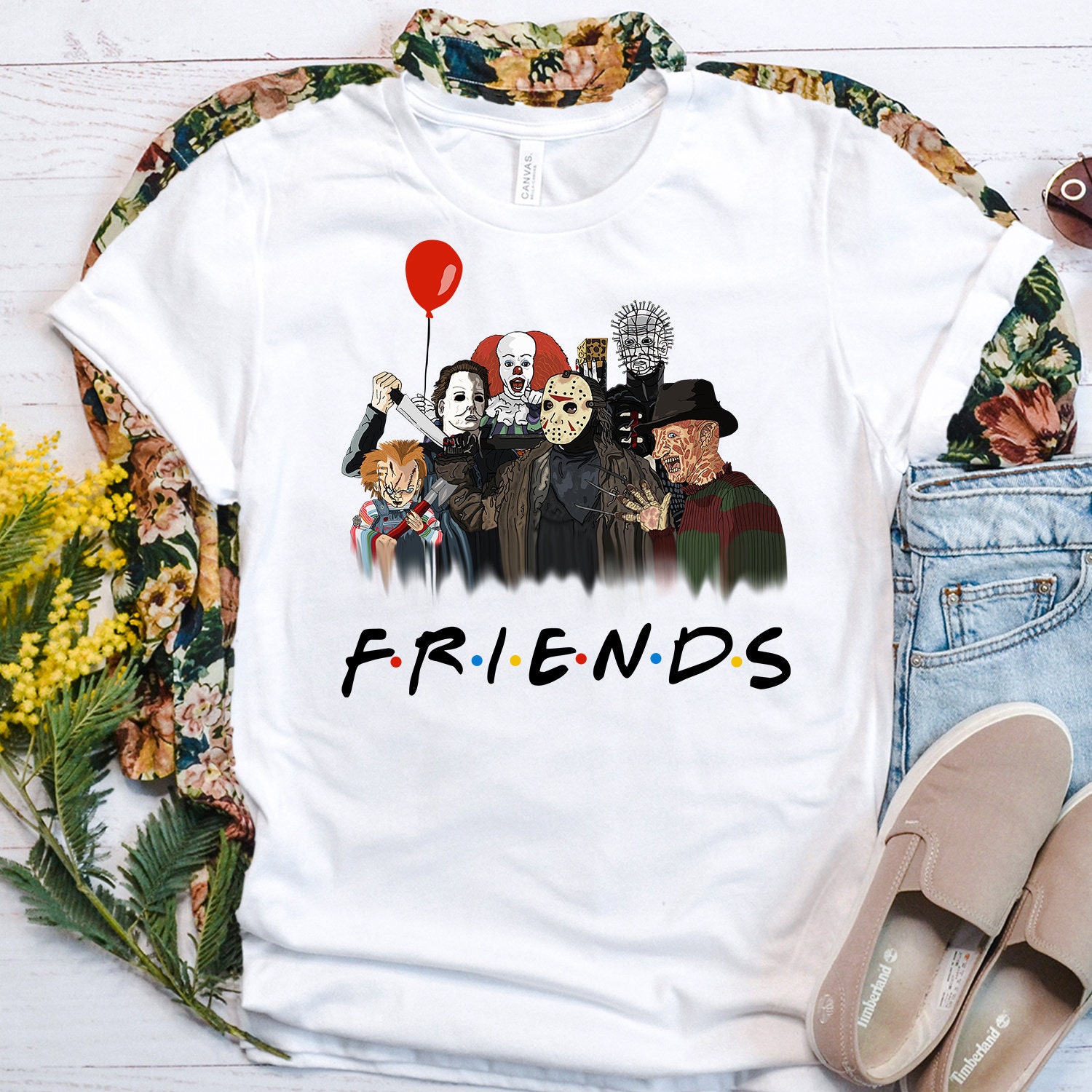 Friends Halloween Horror Characters Unisex T-Shirt