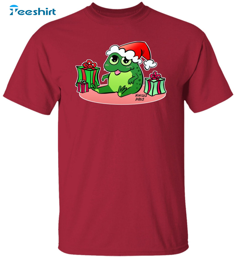 Frog On Christmas Shirt, Funny Xmas Long Sleeve Unisex T-shirt