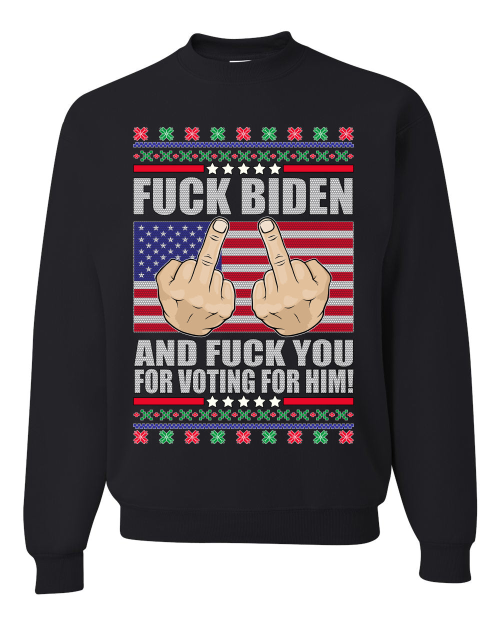 Fuck Biden and Fuck You For Voting For Him Merry Ugly Christmas Sweater- Best Christmas Gifts 2023