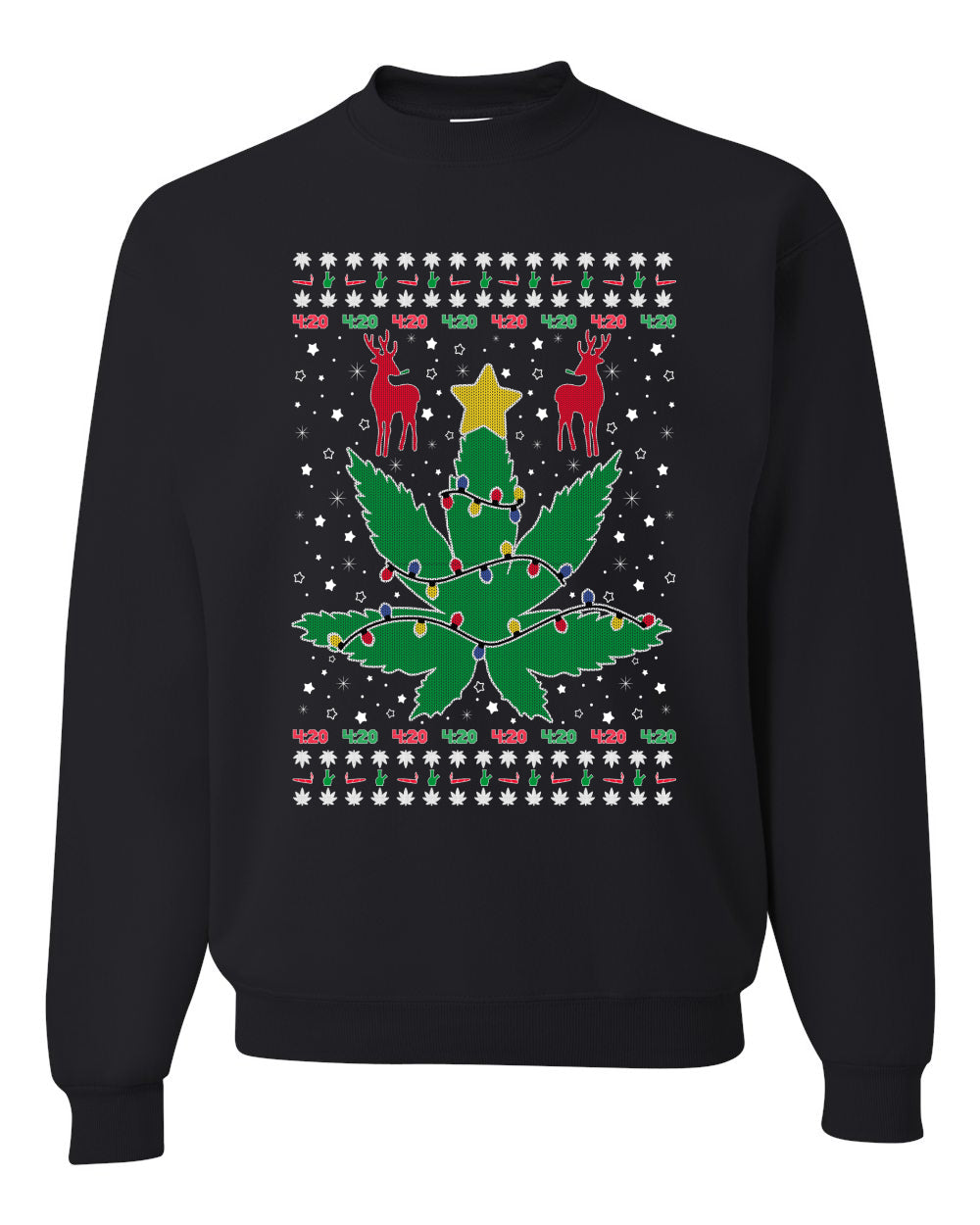 Funny 4/20 Weed Merry Ugly Christmas Sweater- Best Christmas Gifts 2023