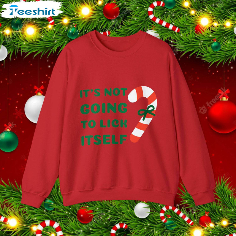 Funny Candy Cane Christmas Shirt, Unique Xmas Humor Long Sleeve Tee Tops