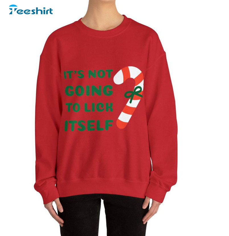 Funny Candy Cane Christmas Shirt, Unique Xmas Humor Long Sleeve Tee Tops