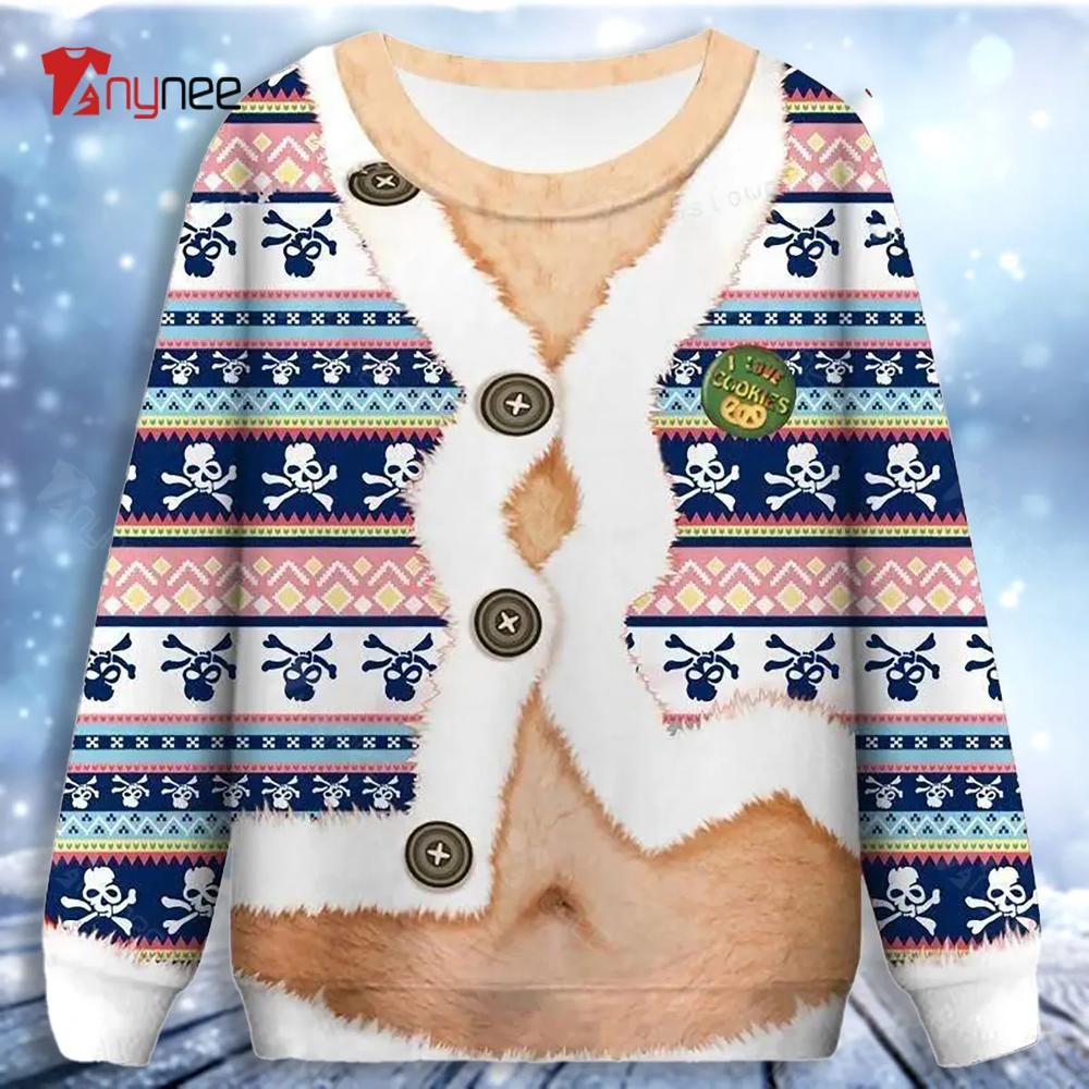 Funny Faux Belly Ugly Christmas Sweater- Best Christmas Gifts 2023