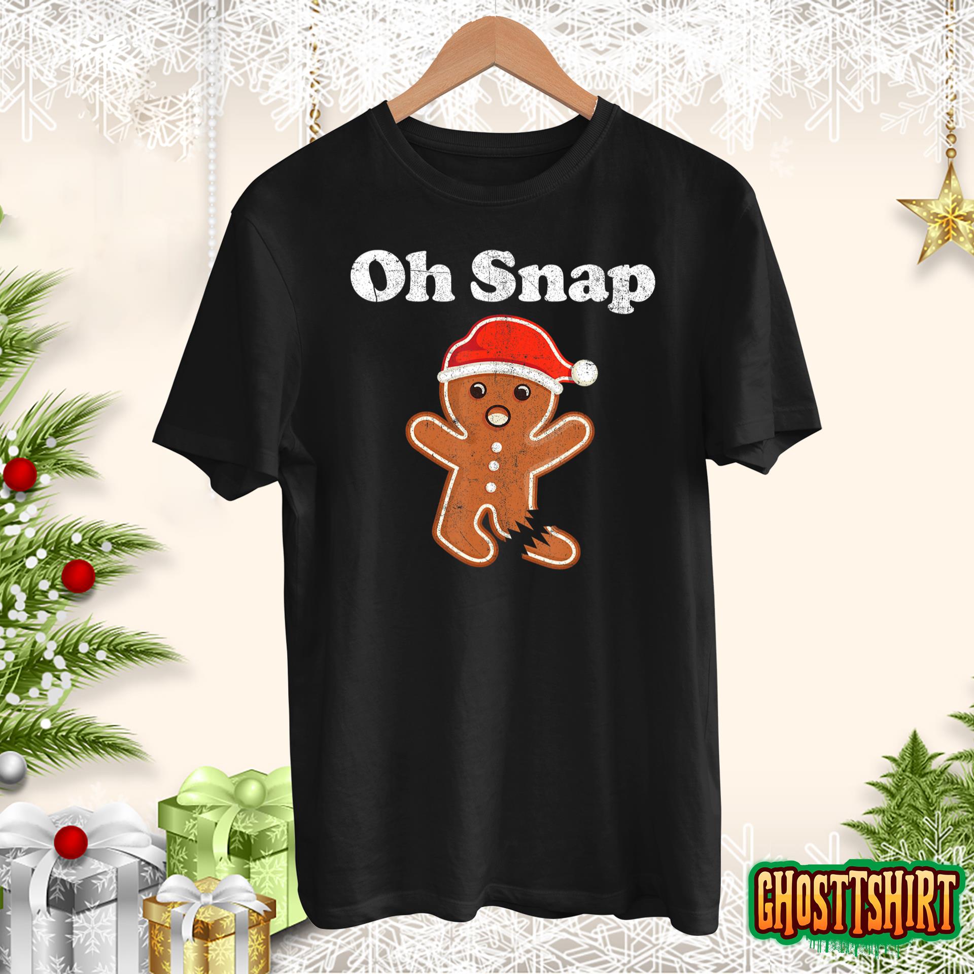 Funny Gingerbread Man Oh Snap Christmas Cookie Costume T-Shirt