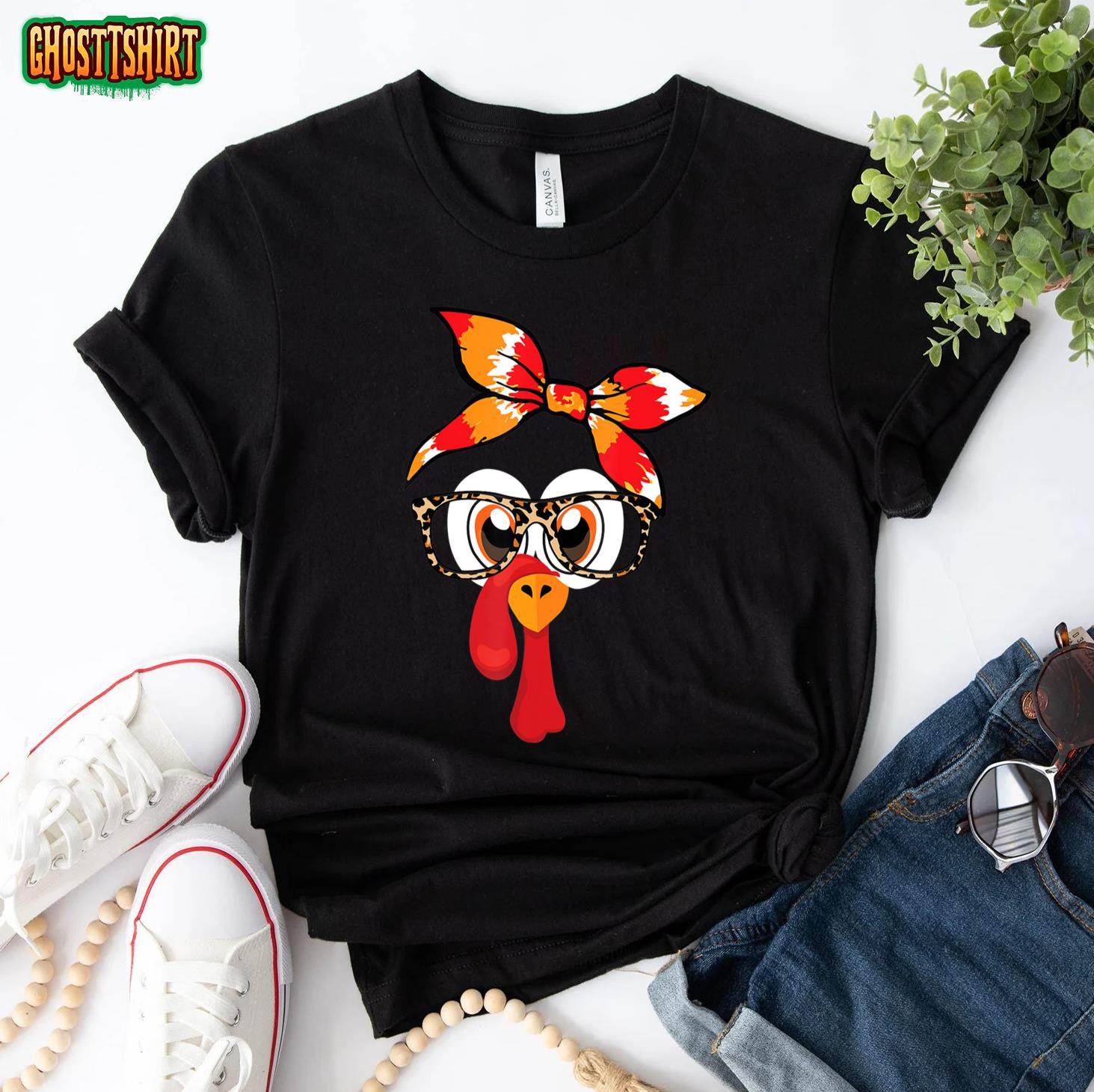 Funny Gobble Turkey Thanksgiving Face Costume Boys Girls Kid T-Shirt