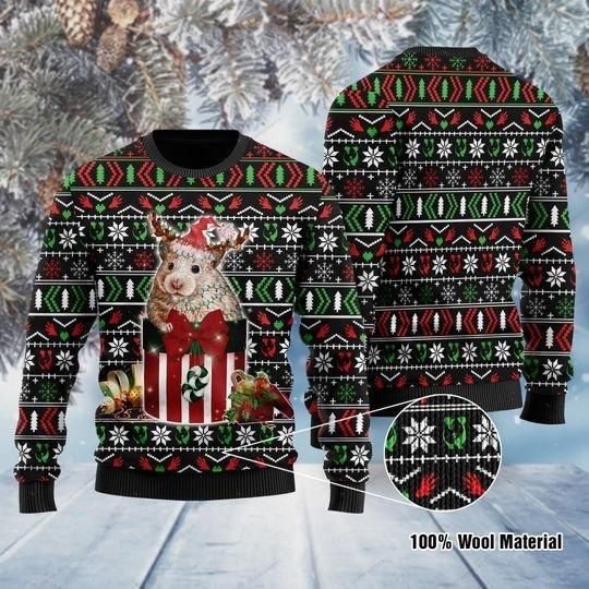 Funny Guinea Pig In The Gift Box Ugly Christmas Sweater | For Men & Women | Adult | US1182- Best Christmas Gifts 2023