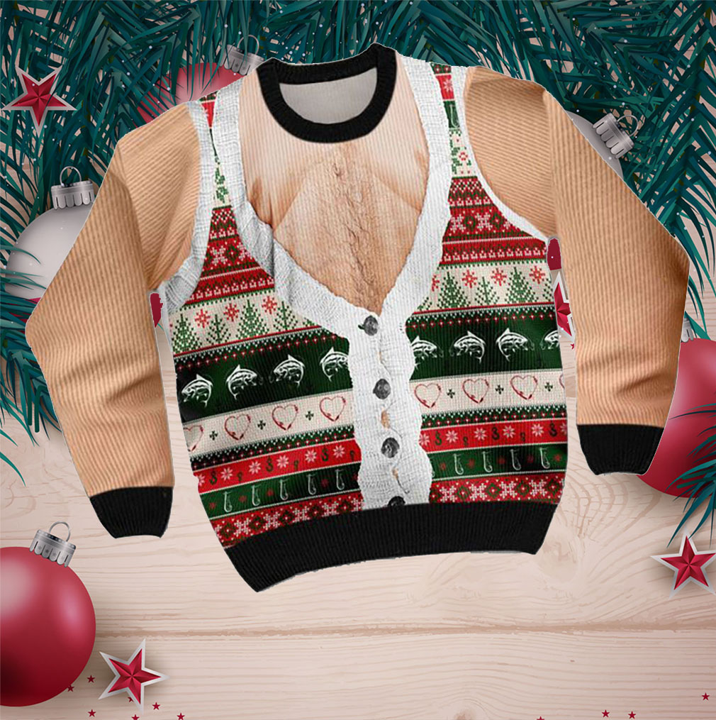 Funny Hairy Chest And Gile Ugly Sweater With Fishing- Best Christmas Gifts 2023