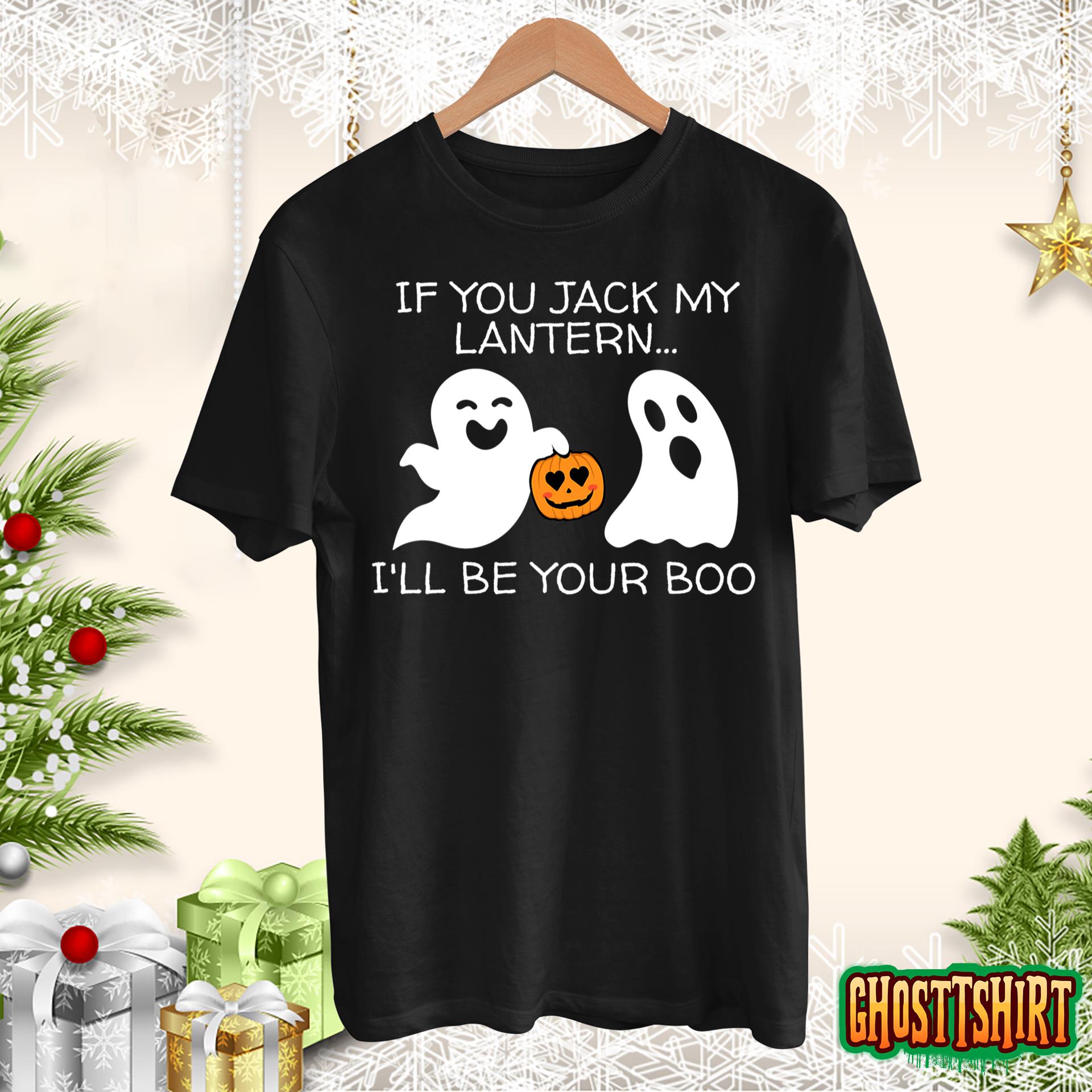 Funny Halloween Adult Ghost And Jack-o-Lantern Men Women T-Shirt