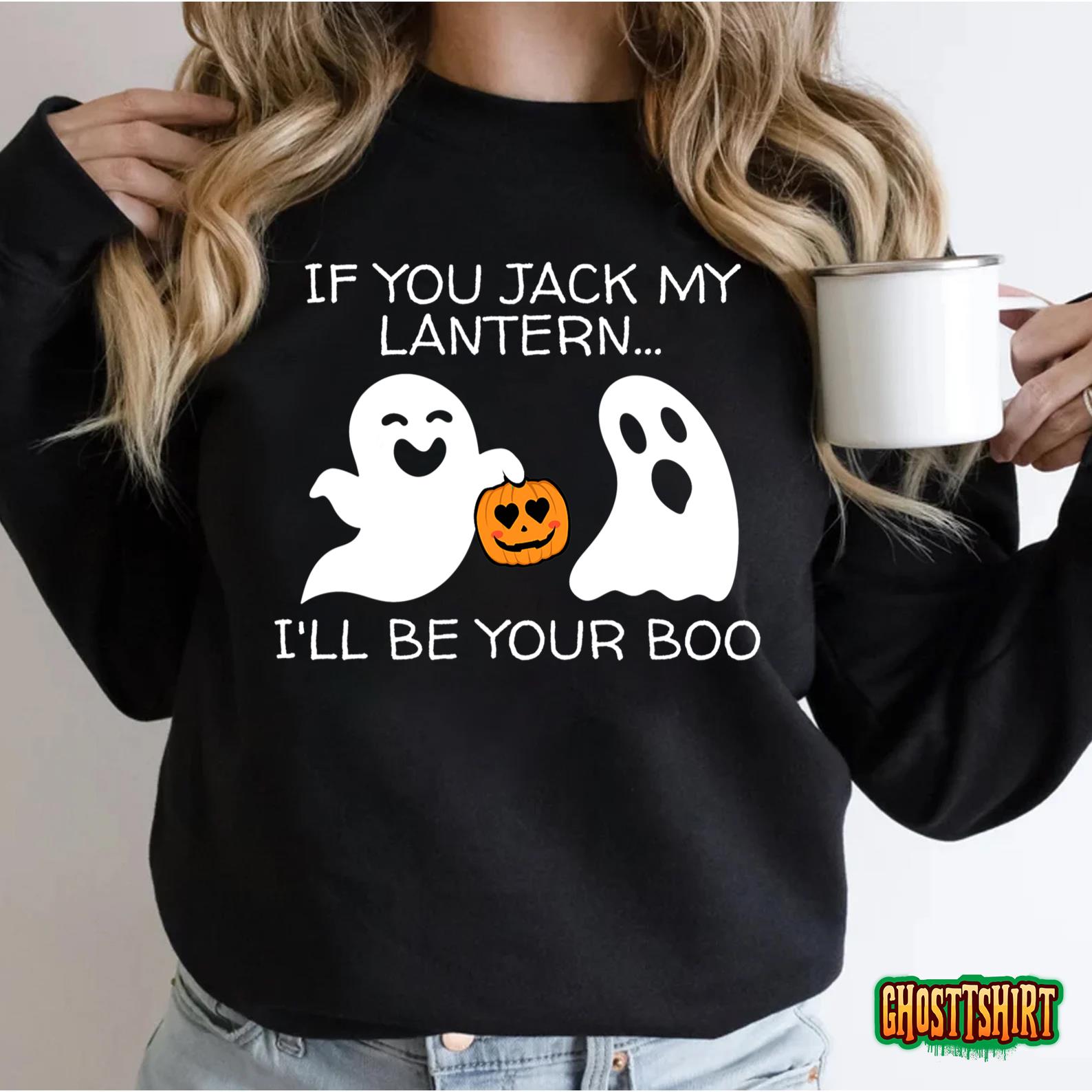 Funny Halloween Adult Ghost And Jack-o-Lantern Men Women T-Shirt