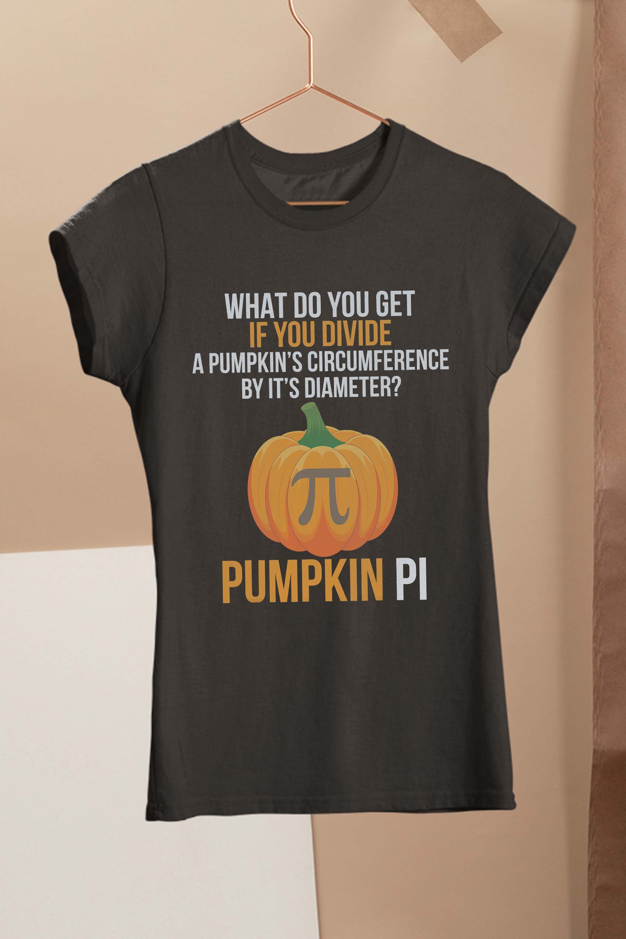 Funny Halloween Costume Math Teacher Pumpkin PI Men Adult T-Shirt