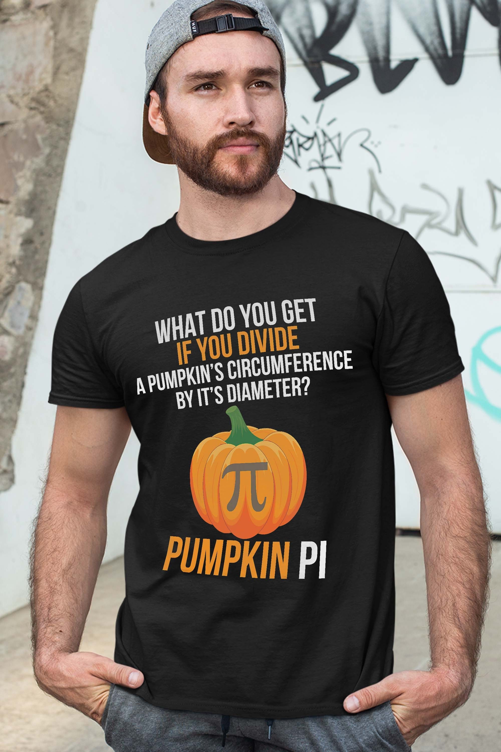 Funny Halloween Costume Math Teacher Pumpkin PI Men Adult T-Shirt