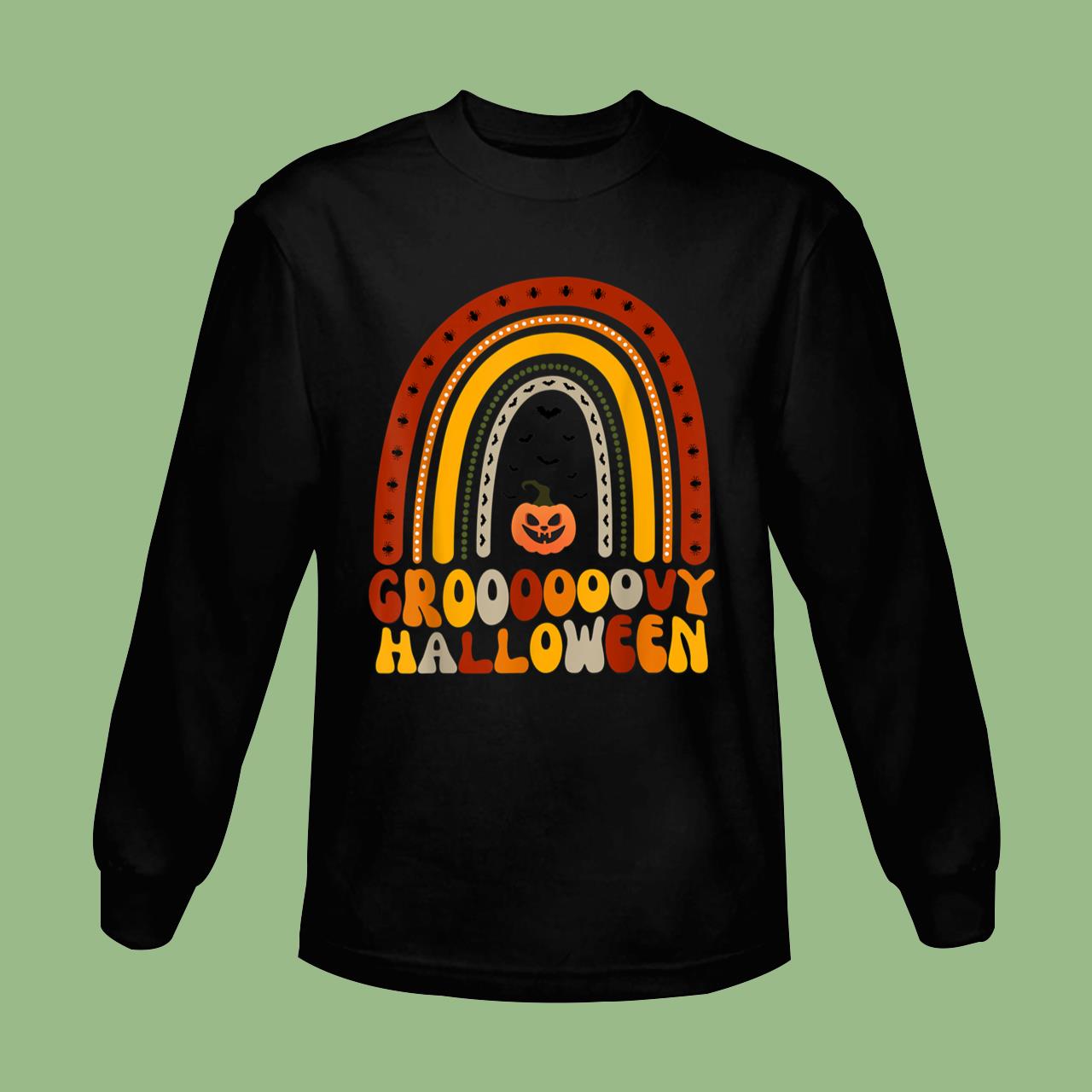 Funny Halloween Groovy Halloween Rainbow T-Shirt