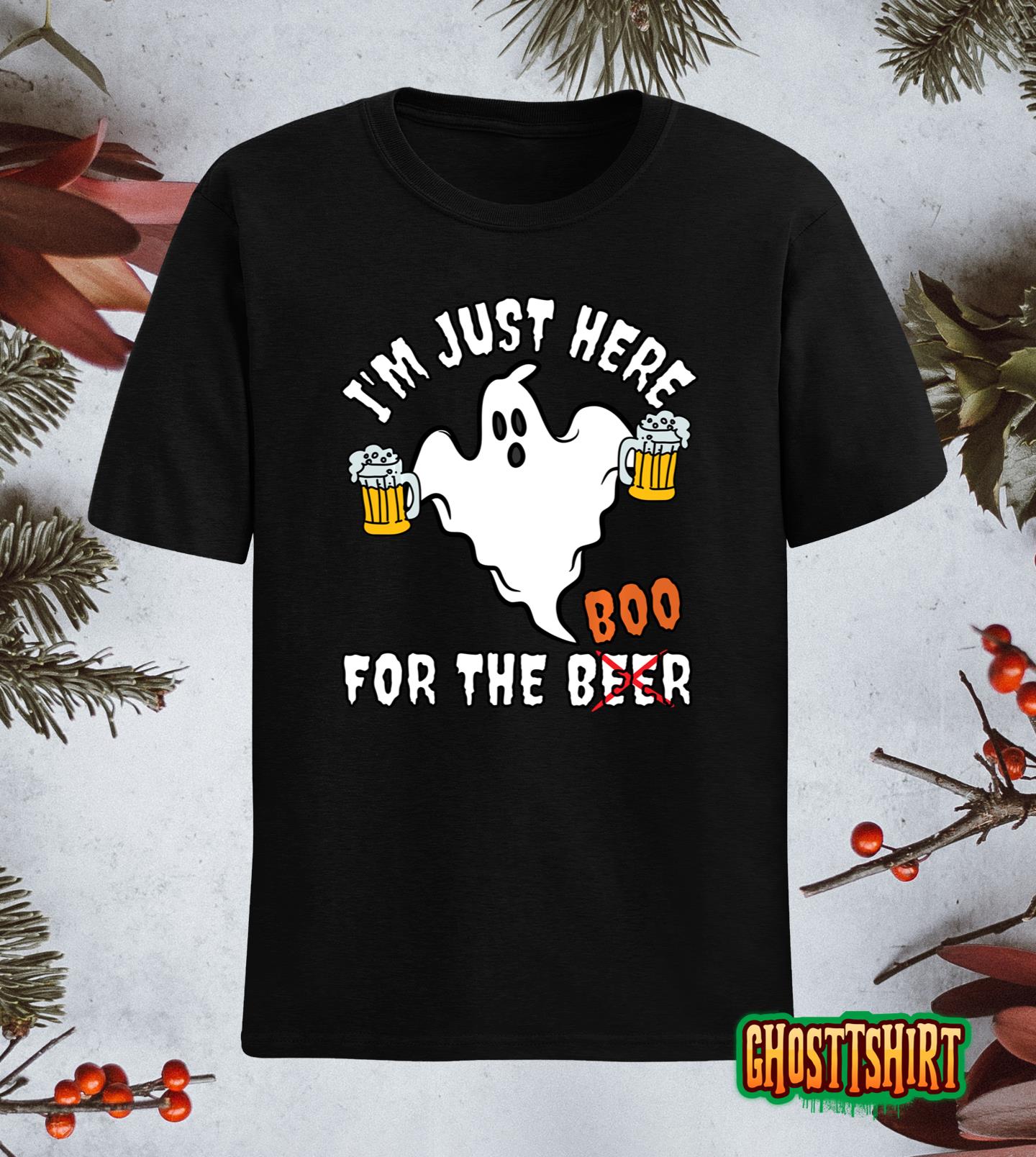 Funny Halloween I’m Just Here For The Boo Beer Lover Outfit Sweatshirt