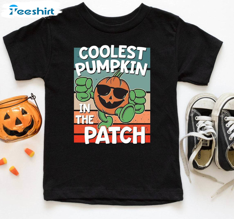 Funny Halloween Shirt, Coolest Pumpkin In The Patch Tank Top Tee Tops