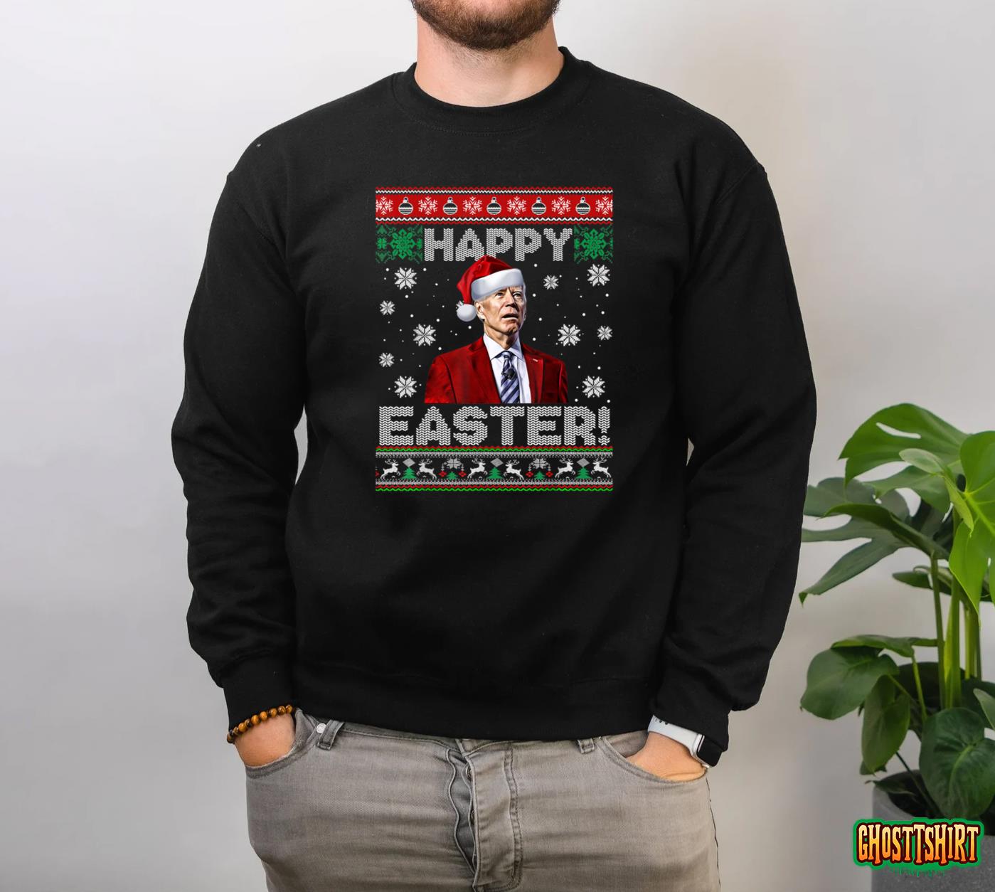 Funny Joe Biden Happy Easter Ugly Christmas Sweater Sweatshirt