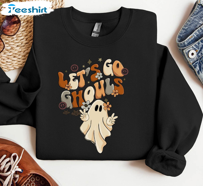 Funny Lets Go Ghouls Shirt, Let’s Go Girls Halloween Sweatshirt Long Sleeve