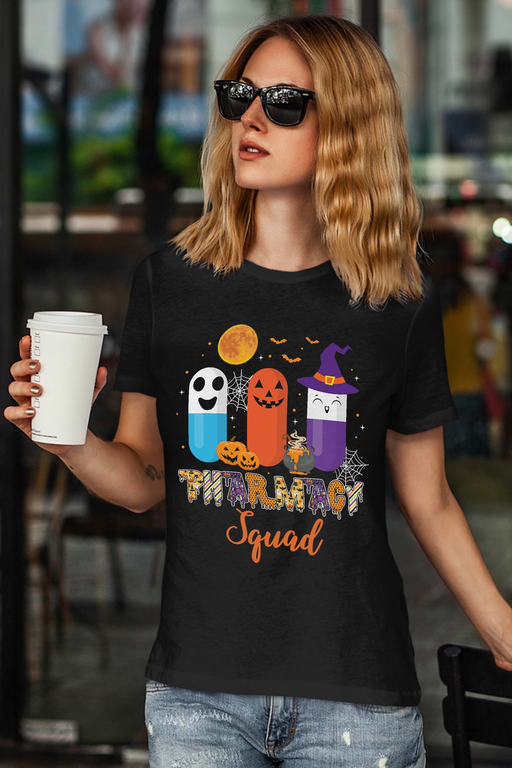 Funny Pills Pharmacy Pharmacist Squad Halloween Costume T-Shirt