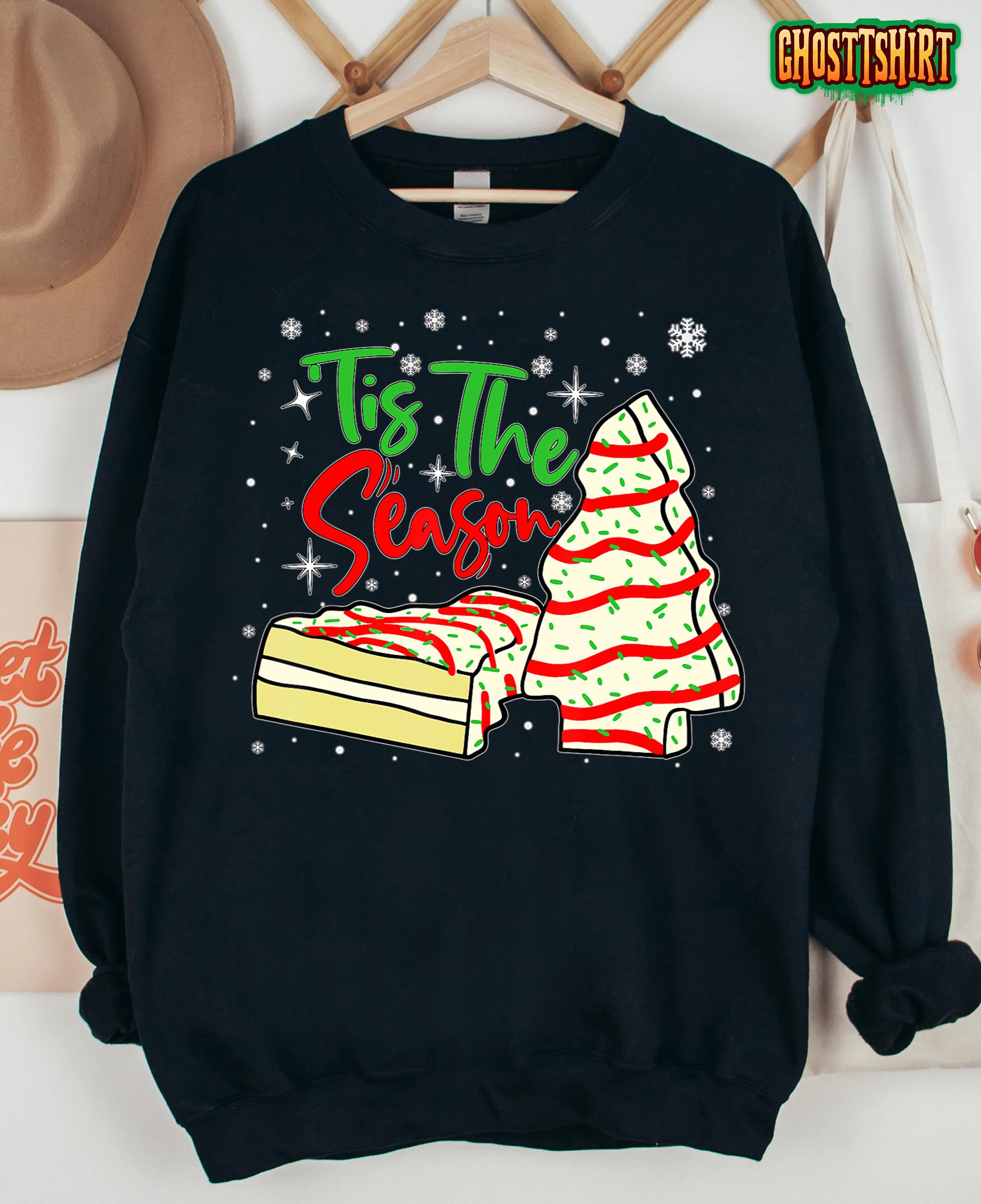 Funny Tis The Season Design Christmas Tree Cakes Debbie T-Shirt