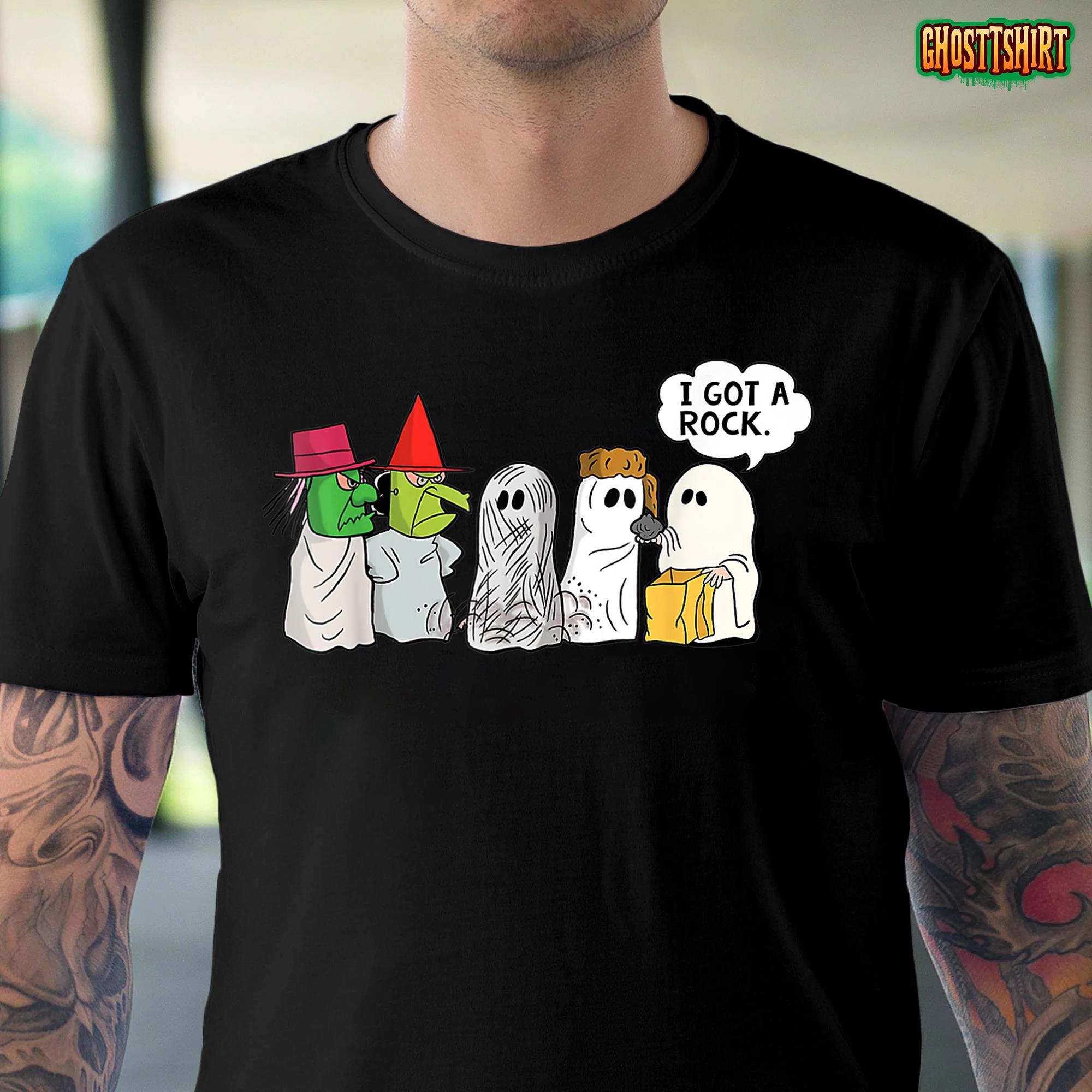 Funny Trick Or Treat Halloween Ghost Costume I Got A Rock T-Shirt