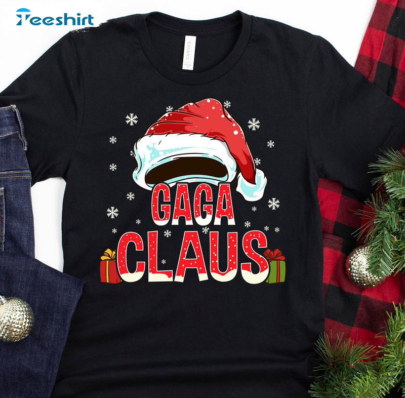 Gaga Claus Christmas Shirt, Christmas Holiday Short Sleeve Tee Tops