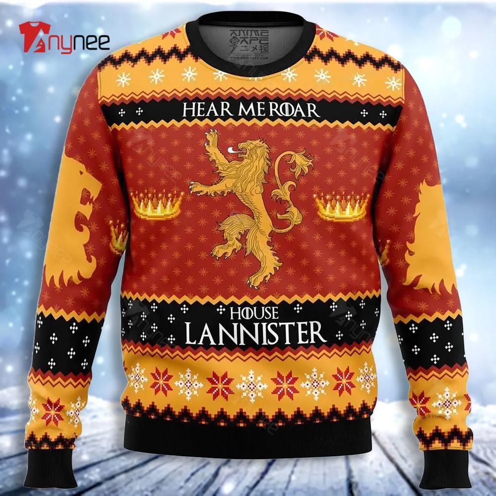 Game Of Thrones House Lannister Ugly Christmas Sweater- Best Christmas Gifts 2023