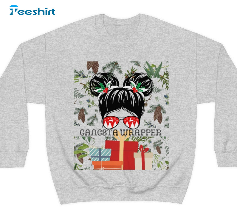 Gangsta Wrapper Christmas Shirt, Xmas Gifter Long Sleeve Unisex Hoodie