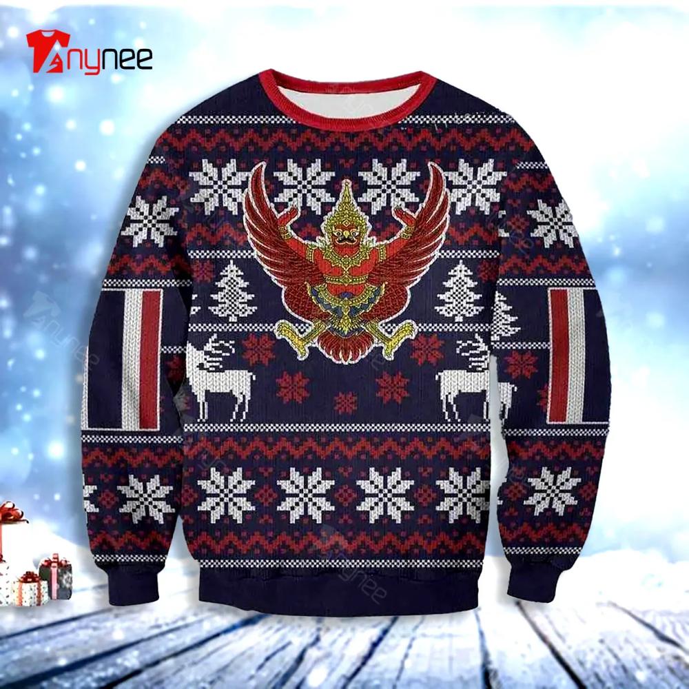 Garuda Emblem Of Thailand Ugly Christmas Sweater- Best Christmas Gifts 2023