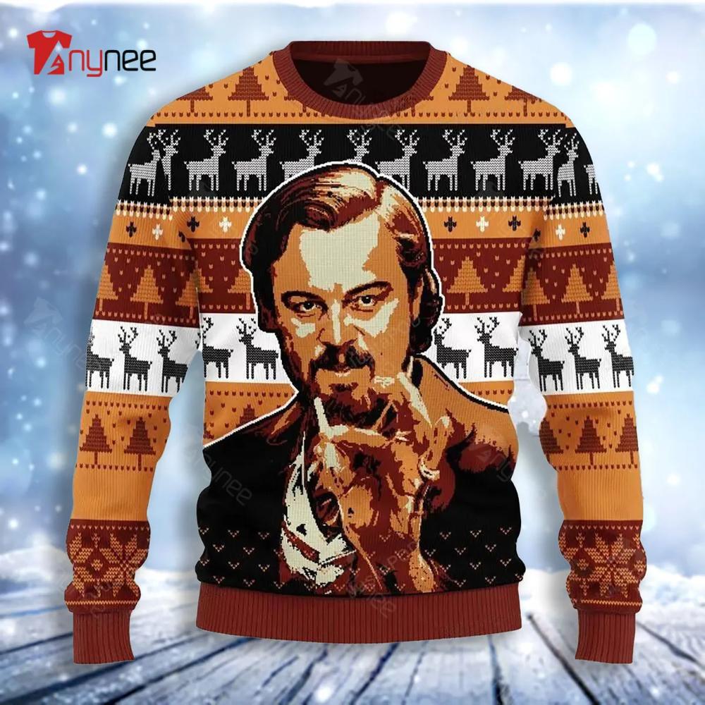 Gearhomies Leo Pointing Ugly Christmas Sweater- Best Christmas Gifts 2023