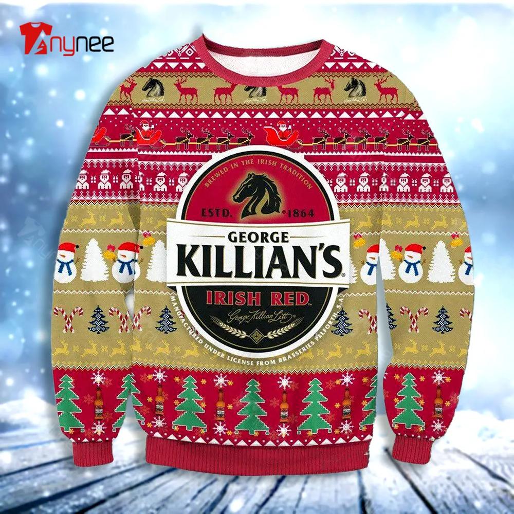 George Killian Is Irish Red Chritsmas Ugly Christmas Sweater- Best Christmas Gifts 2023