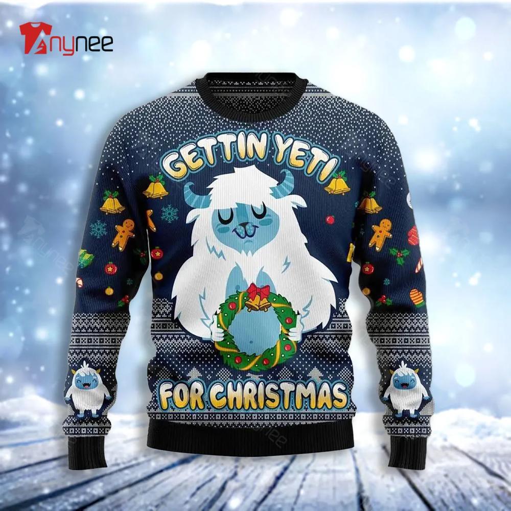 Gettin Yeti Christmas Womens Ugly Christmas Sweater- Best Christmas Gifts 2023