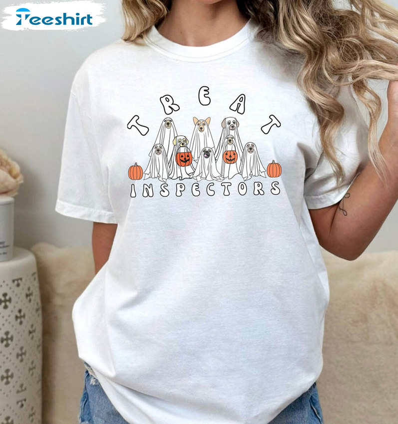 Ghost Dog Funny Shirt, Halloween Lover Long Sleeve Tee Tops