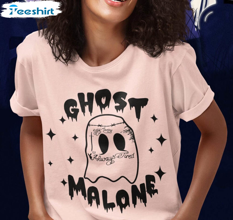 Ghost Malone Retro 90s Shirt, Cool Design Unisex Hoodie Crewneck For Halloween Party