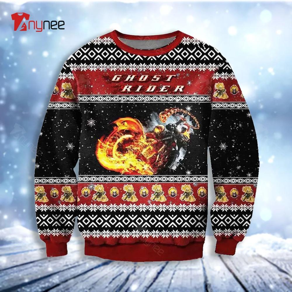 Ghost Rider Ugly Christmas Sweater- Best Christmas Gifts 2023