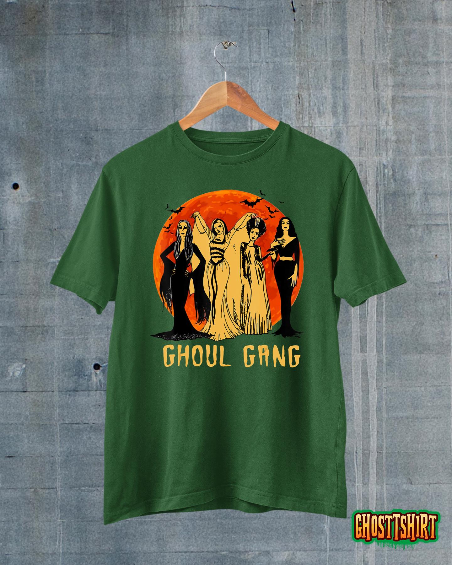 Ghoul Gang Horror Goth Queens Halloween Bride Frankenstein T-Shirt