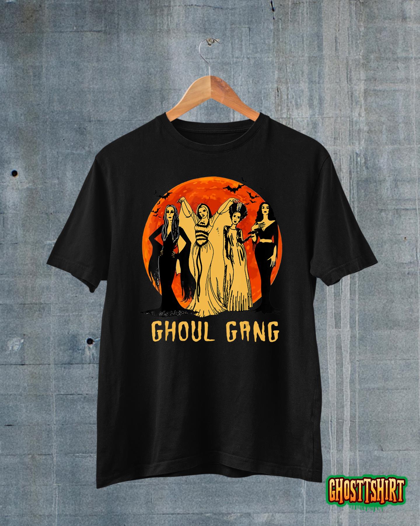 Ghoul Gang Horror Goth Queens Halloween Bride Frankenstein T-Shirt