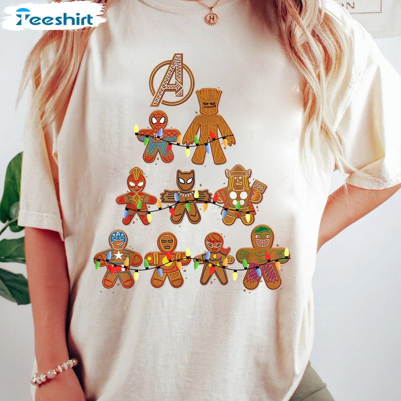 Gingerbread Cookie Shirt – Avengers Team Christmas Tee Tops Sweater