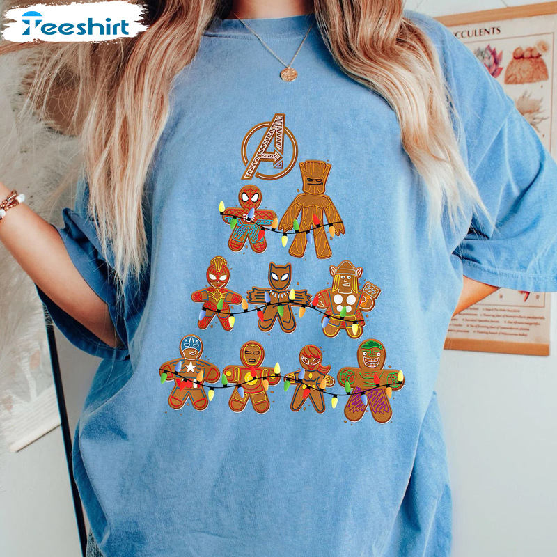 Gingerbread Cookie Shirt – Avengers Team Christmas Tee Tops Sweater