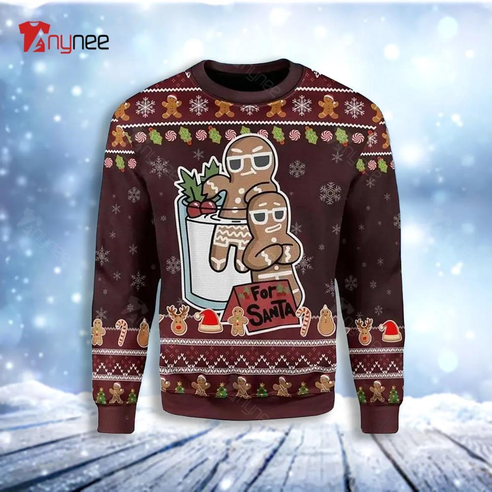 Gingerbread For Santa Ugly Christmas Sweater- Best Christmas Gifts 2023