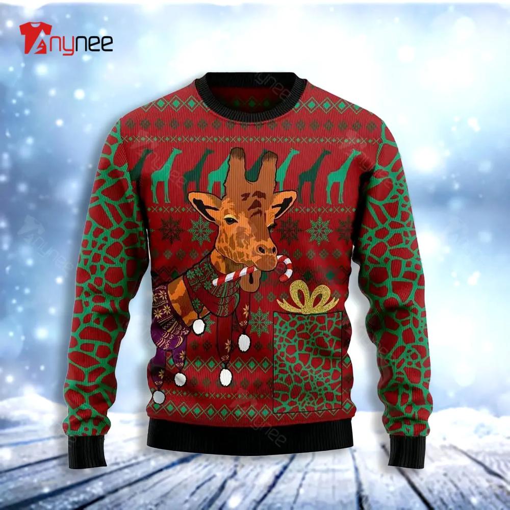 Giraffe Scarves Ugly Christmas Sweater- Best Christmas Gifts 2023