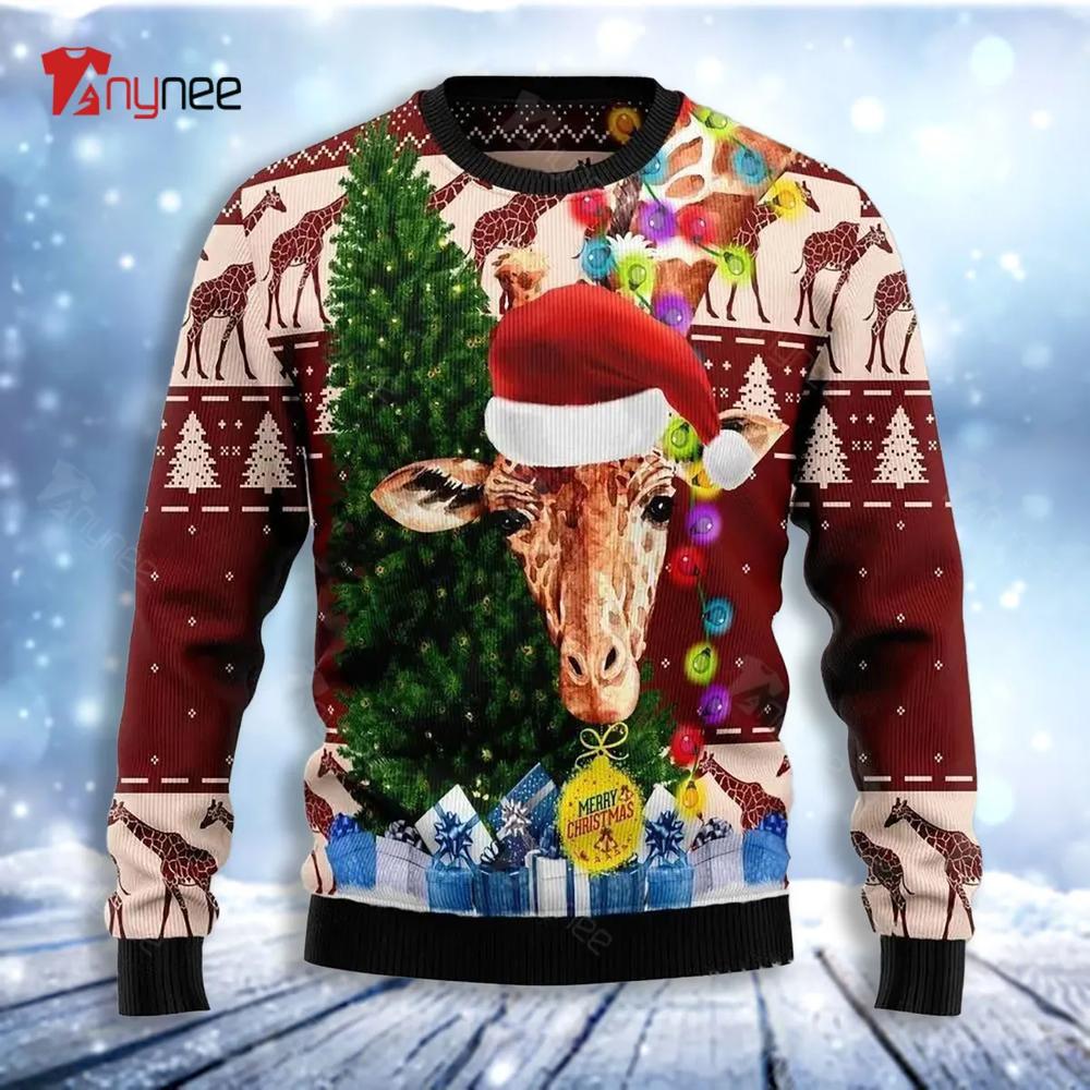 Giraffe Xmas Ugly Christmas Sweater- Best Christmas Gifts 2023