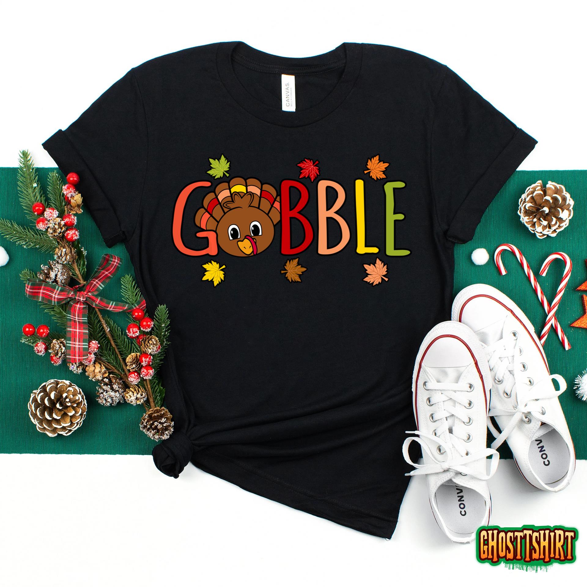 Gobble Funny Turkey Thanksgiving Family Men Women Graphic Sweatshirt