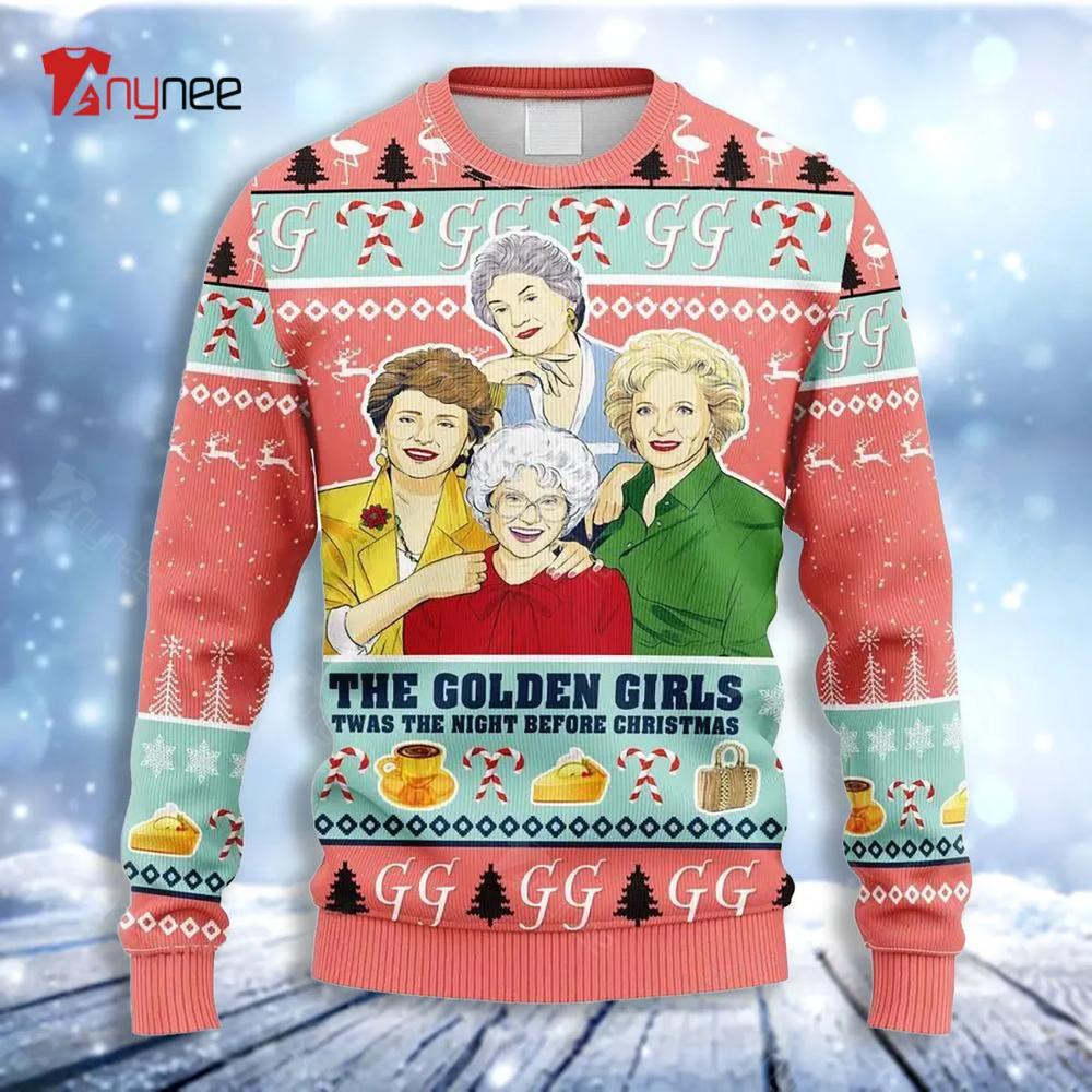 Golden Girl Pink Ugly Christmas Sweater- Best Christmas Gifts 2023