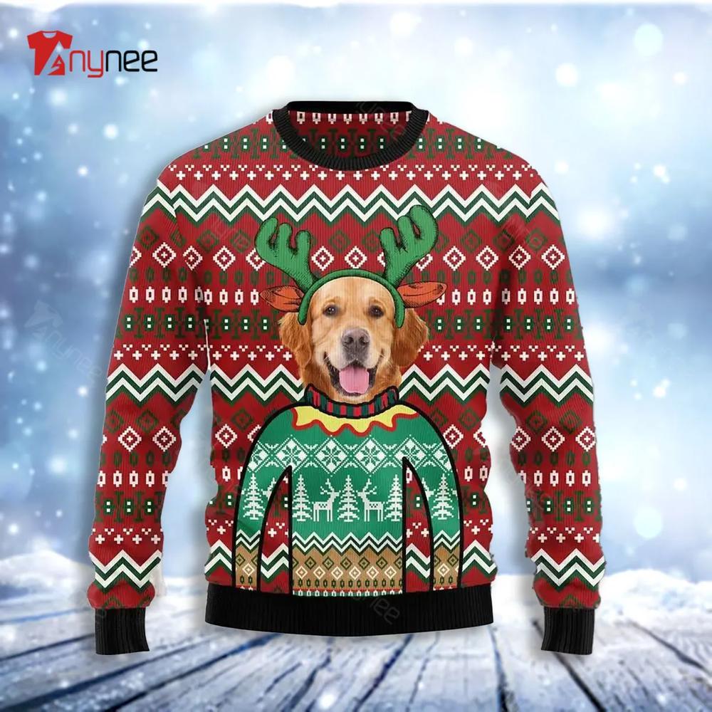 Golden Retriever Christmas Awesome Ugly Christmas Sweater- Best Christmas Gifts 2023