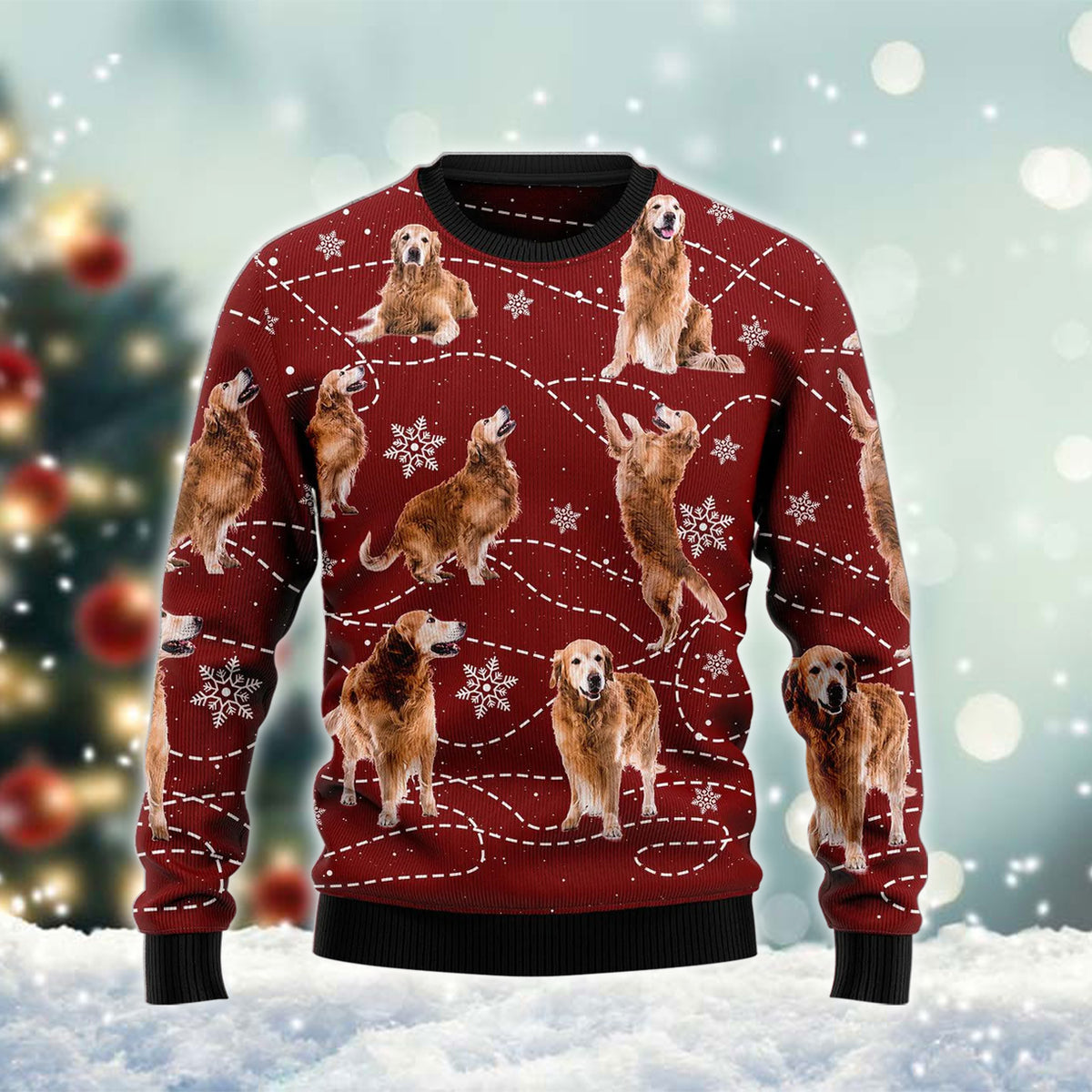 Golden Retriever Love Snow Ugly Sweater – Best Christmas Gifts 2023