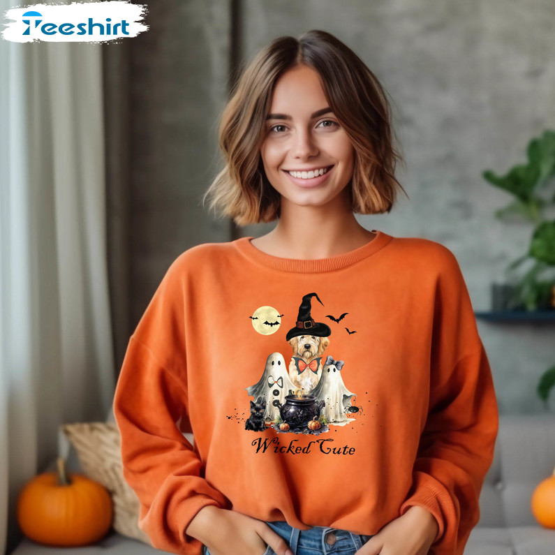 Goldendoodle Dog Halloween Wicked Shirt, Trick Or Treat Hoodie Long Sleeve